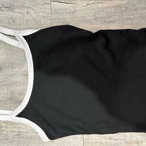 SHEIN Black Bandeau Tank with White Trim